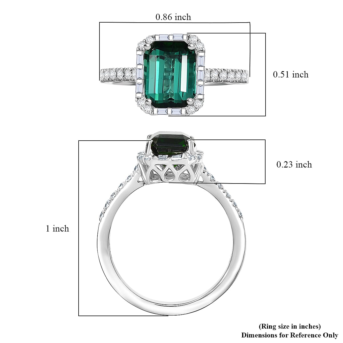 Rhapsody 950 Platinum AAAA Lagoon Tourmaline White Diamond EF, VS Main Stone With Side Stone Ring, Platinum Wt.5.77 Gms  2.961  Ct.