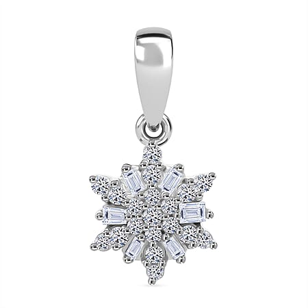 Luxuriant Lab Grown Diamond (SI/GH) Pendant in Rhodium Overlay Sterling Silver