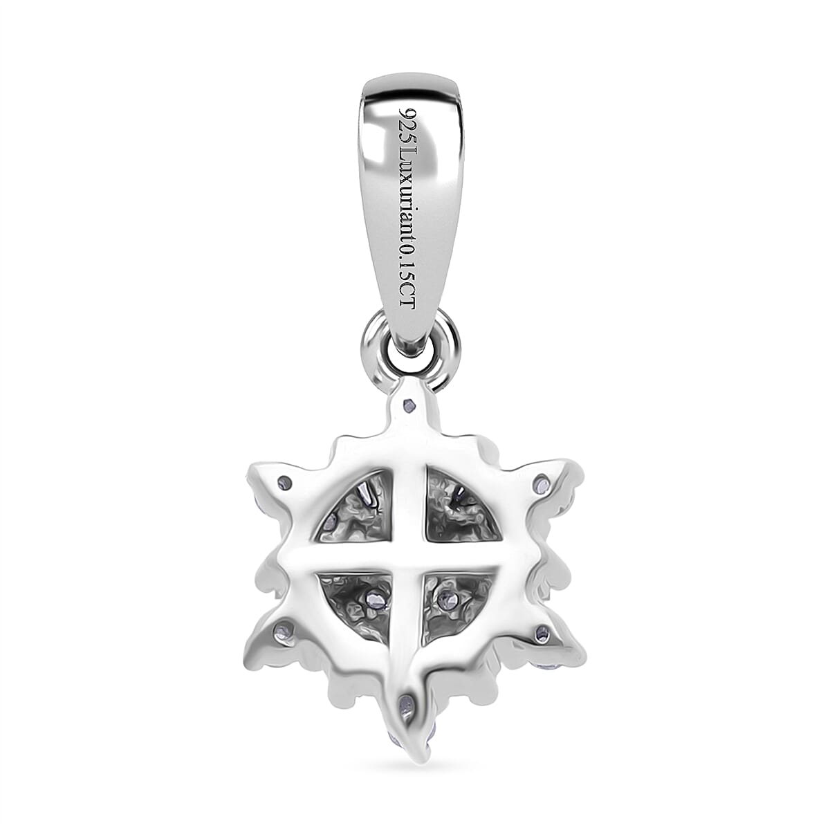 Black Friday Deal - Designer Inspired - Luxuriant Lab Grown Diamond (SI-GH) Pendant in Rhodium Overlay Sterling Silver