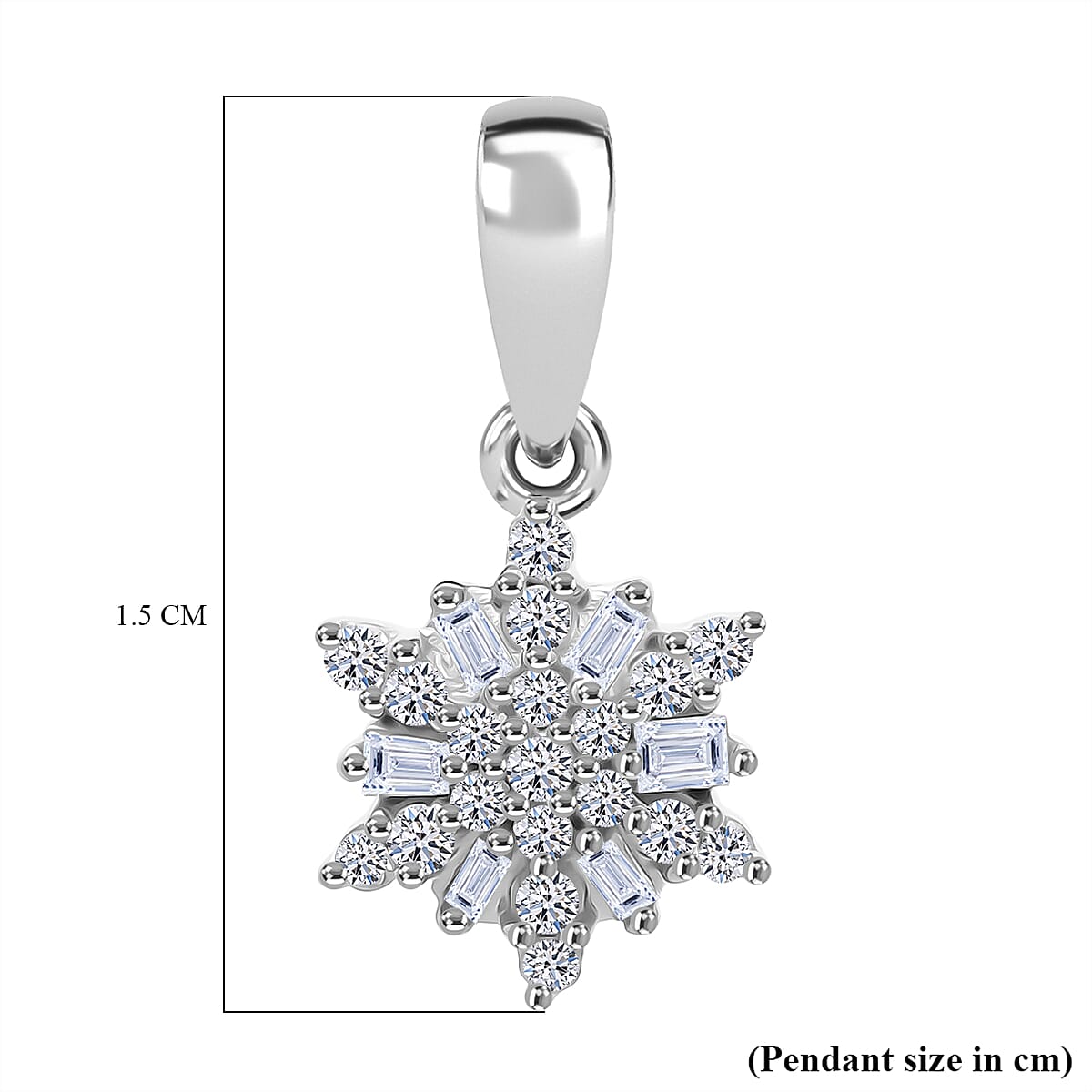 Black Friday Deal - Designer Inspired - Luxuriant Lab Grown Diamond (SI-GH) Pendant in Rhodium Overlay Sterling Silver