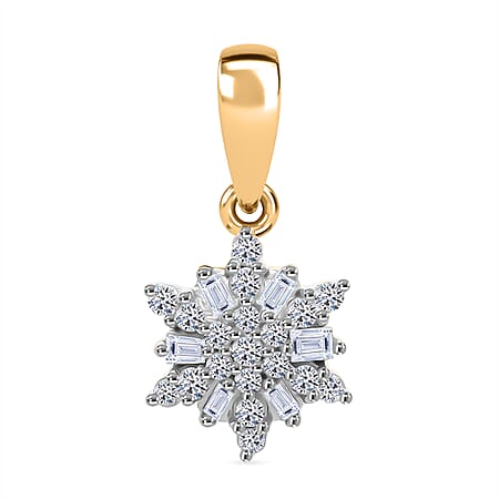 Luxuriant Lab Grown Diamond (SI/GH) Pendant in 18K Vermeil Yellow Gold Plated Sterling Silver
