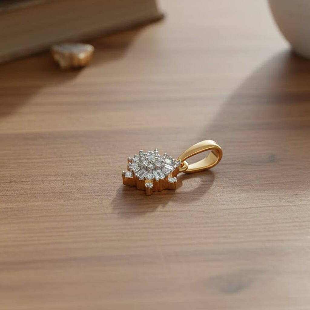 Black Friday Deal - Luxuriant Lab Grown Diamond (SI-GH) Pendant in 18K Vermeil Yellow Gold Plated Sterling Silver