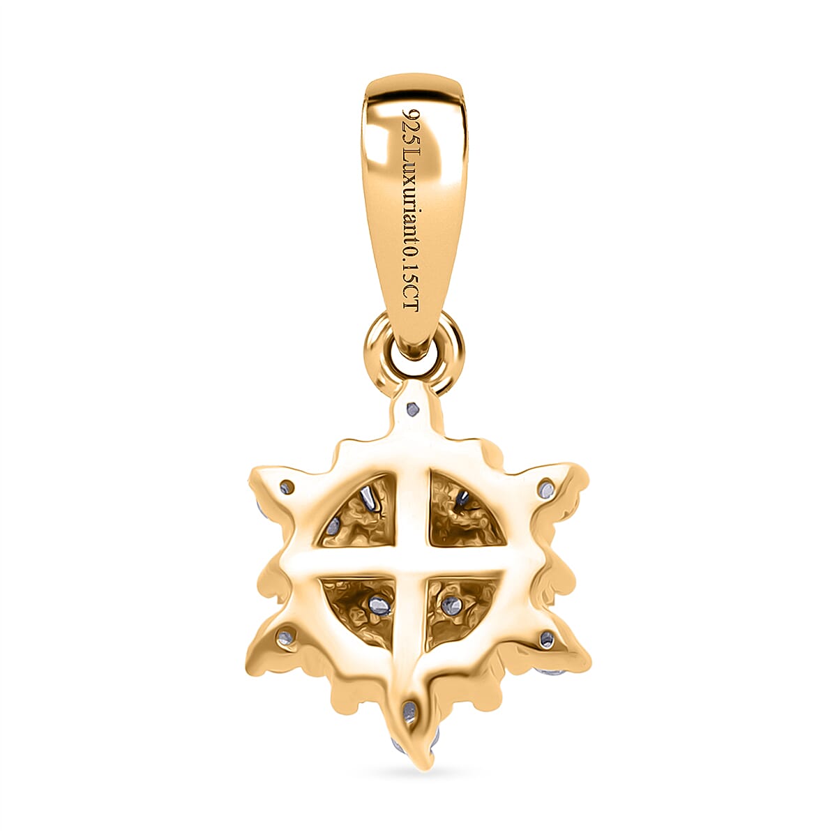 Black Friday Deal - Luxuriant Lab Grown Diamond (SI-GH) Pendant in 18K Vermeil Yellow Gold Plated Sterling Silver