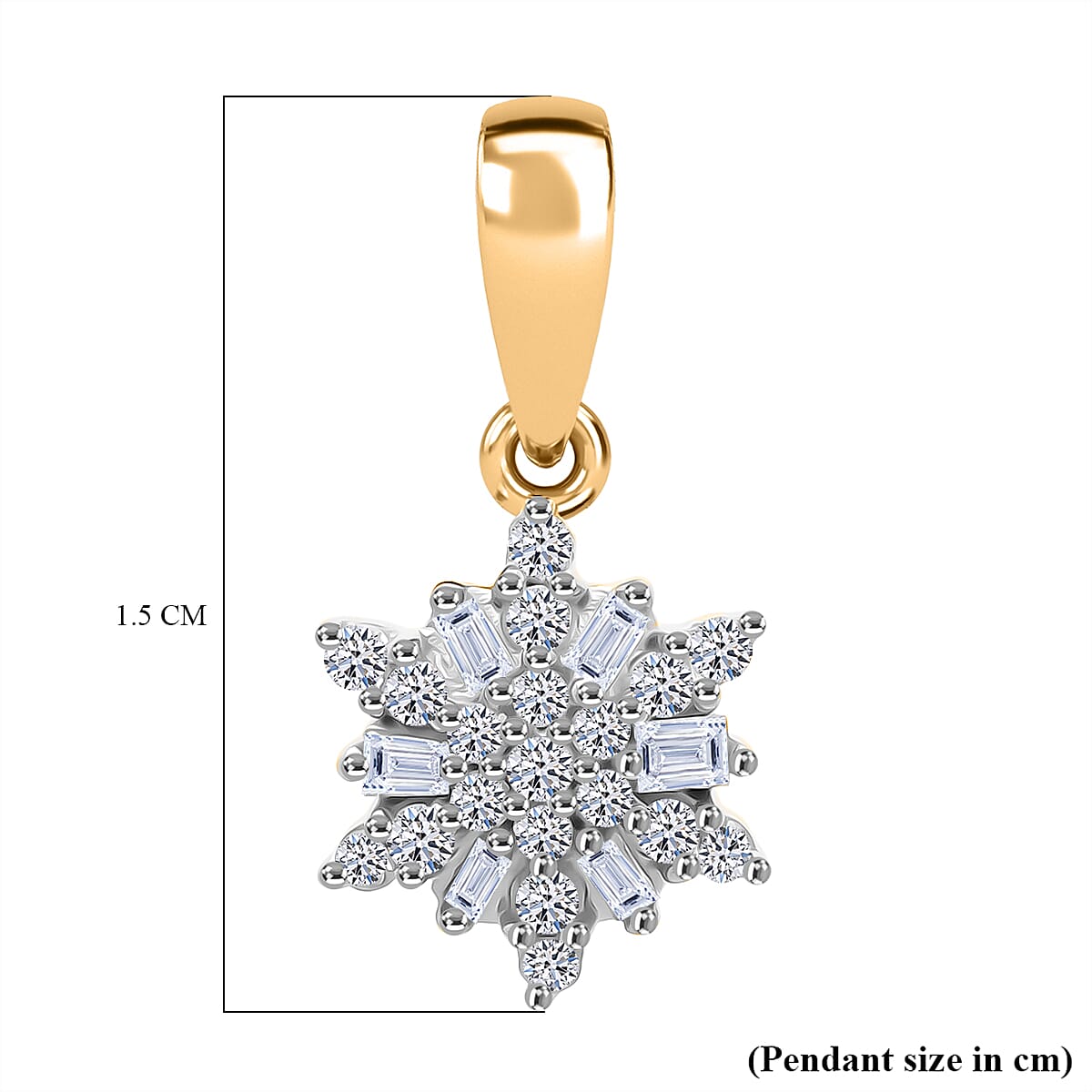 Black Friday Deal - Luxuriant Lab Grown Diamond (SI-GH) Pendant in 18K Vermeil Yellow Gold Plated Sterling Silver