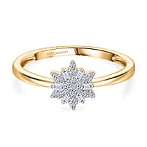 LUXURIANT Lab Grown Diamond Snowflake Ring in 18K Vermeil Yellow Gold Plated Sterling Silver (SI/GH)