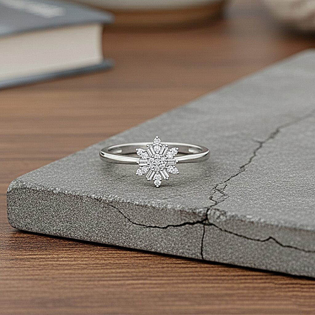 LUXURIANT Lab Grown Diamond Snowflake Ring (SI-GH)