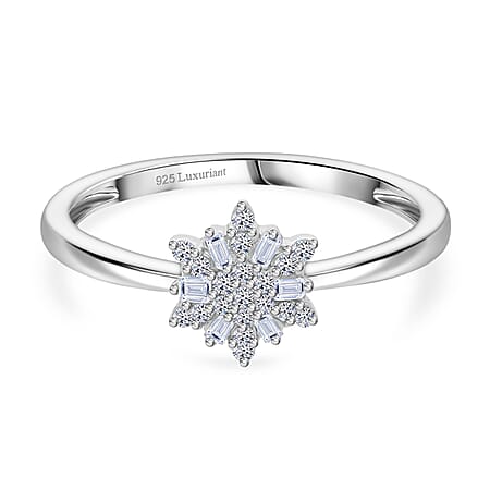 Luxuriant Lab Grown Diamond (SI/GH) Ring in Rhodium Overlay Sterling Silver