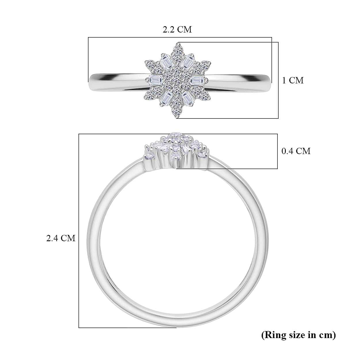 LUXURIANT Lab Grown Diamond Snowflake Ring (SI-GH)