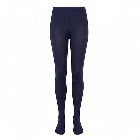Womens 300 Denier Thermal Fleece-Lined Tights (Size 8 to 14) - Navy