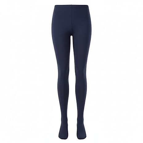 Womens 300 Denier Thermal Fleece-Lined Tights (Size 20 to 24) - Navy