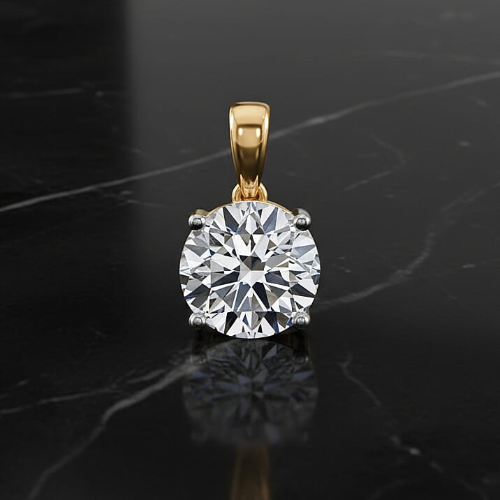 RACHEL GALLEY 9K Yellow Gold IGI Certified Lab Grown Diamond (VS-EF) Pendant 5.00 Ct.
