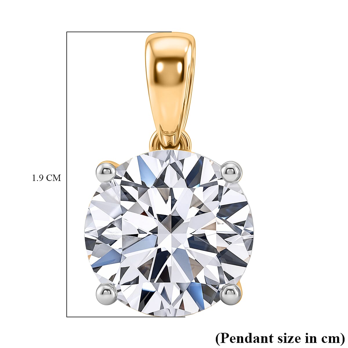RACHEL GALLEY 9K Yellow Gold IGI Certified Lab Grown Diamond (VS-EF) Pendant 5.00 Ct.