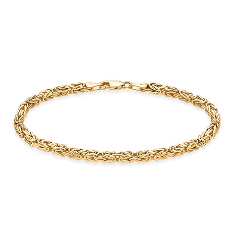CLOSEOUT DEAL - 9K Yellow Gold SOLID Handmade Byzantine Bracelet (Size - 7.5), .