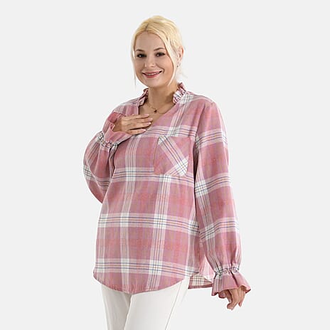 - Maisi Checked Shirt (Size - 16) - Pink