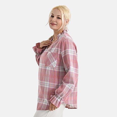 - Maisi Checked Shirt (Size XL) - Pink