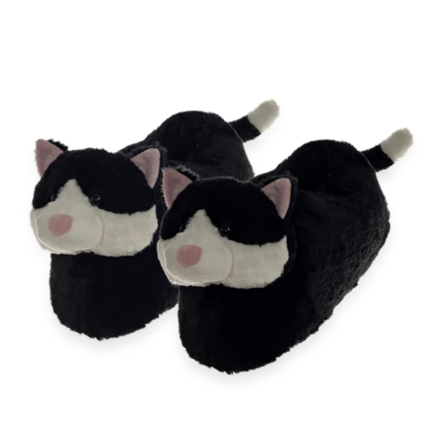 Aroma SuperSoft Chunky Cat Slippers (One Size, Fits 4 to 7) - Black - White