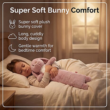 Aroma Super Soft Bunny Long Hot Water Bottle Cover - Pink
