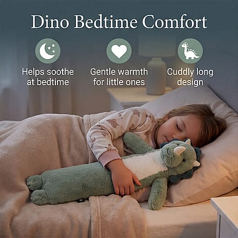 Aroma Super Soft Dinosaur Long Hot Water Bottle Cover - Sage