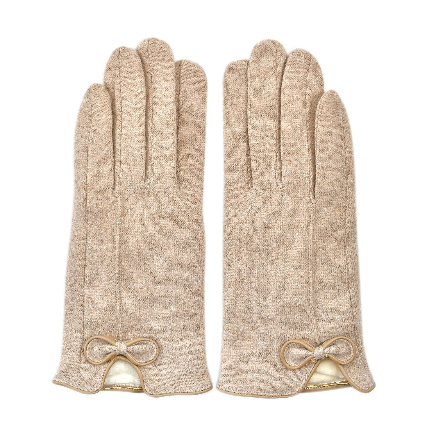 Cashmere Touch Screen Gloves (Size 23x9 cm) - Beige