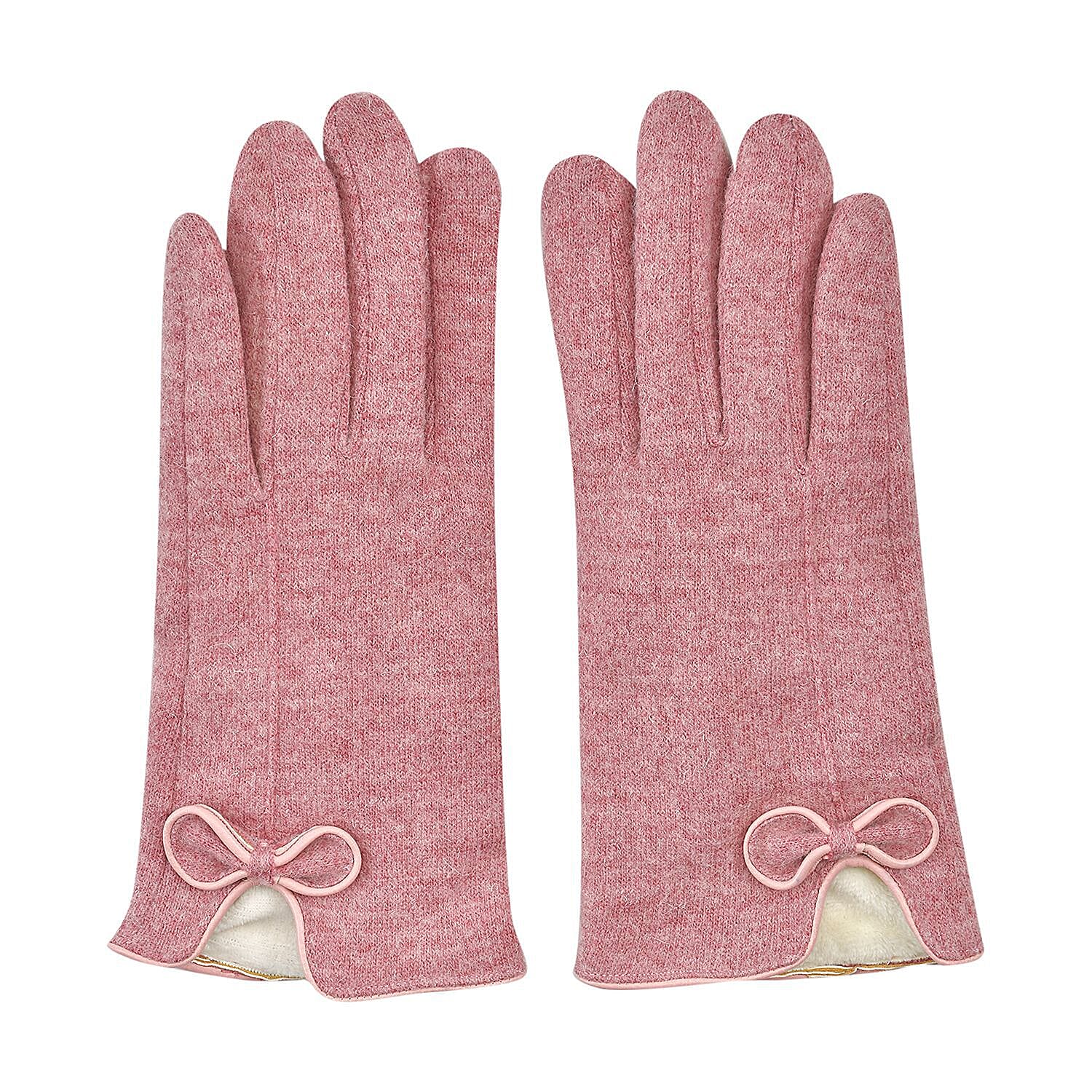 Cashmere Wool Touch Screen Gloves (One Size Fits Most) - Pink