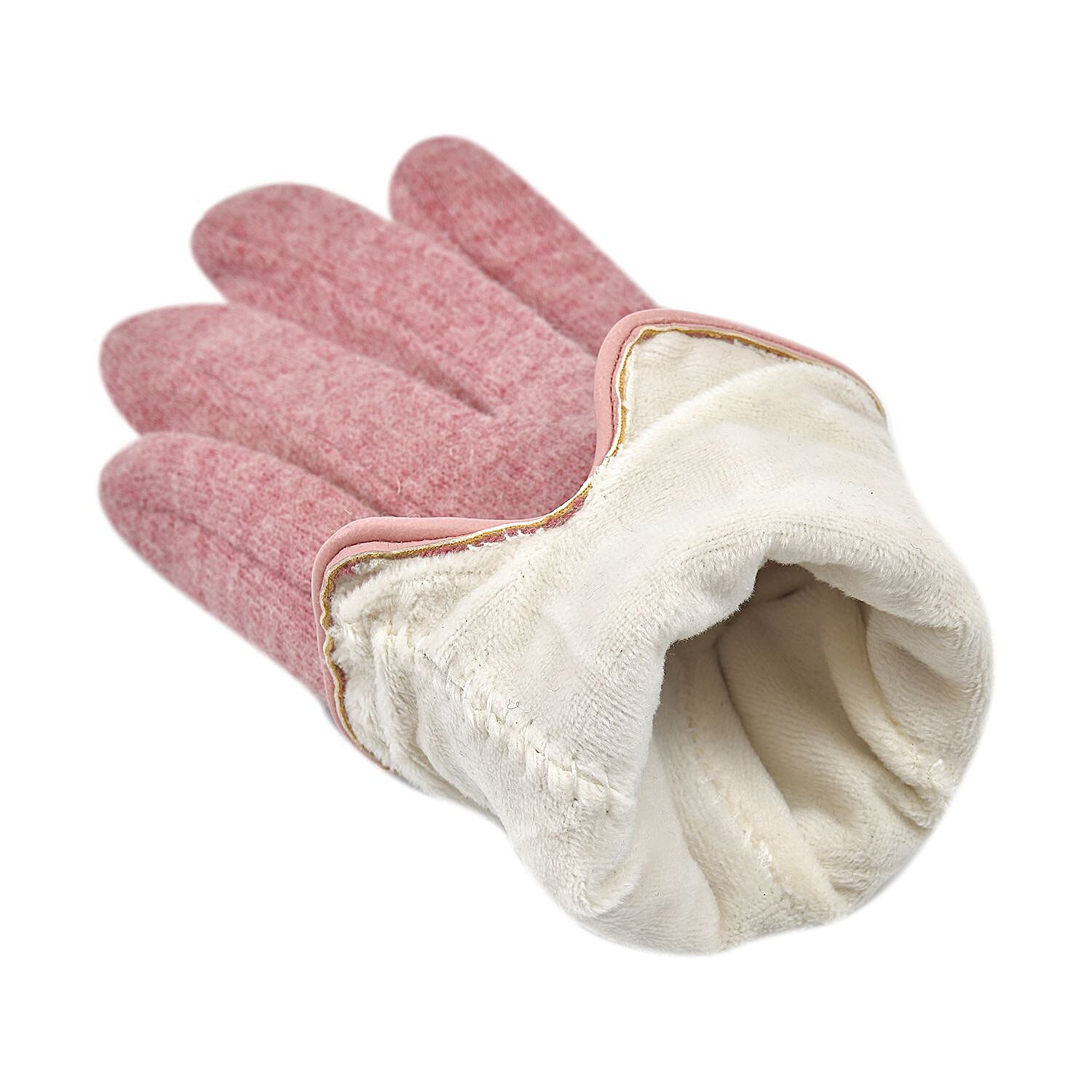 Cashmere Wool Touch Screen Gloves (One Size Fits Most) - Pink