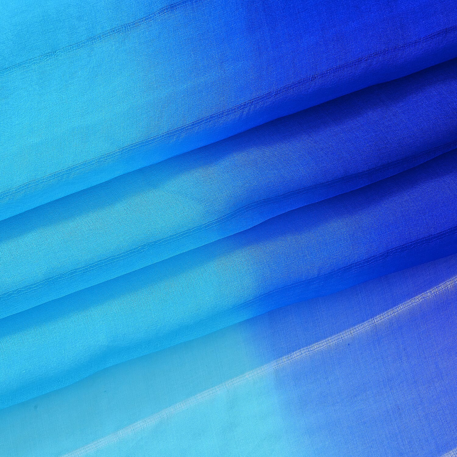 La Marey 100% Mulberry Silk Blue Ombre Scarf (106 x 195cm)