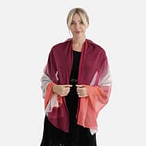 La Marey 100% Mulberry Silk Red Ombre Scarf (106 x 195cm)