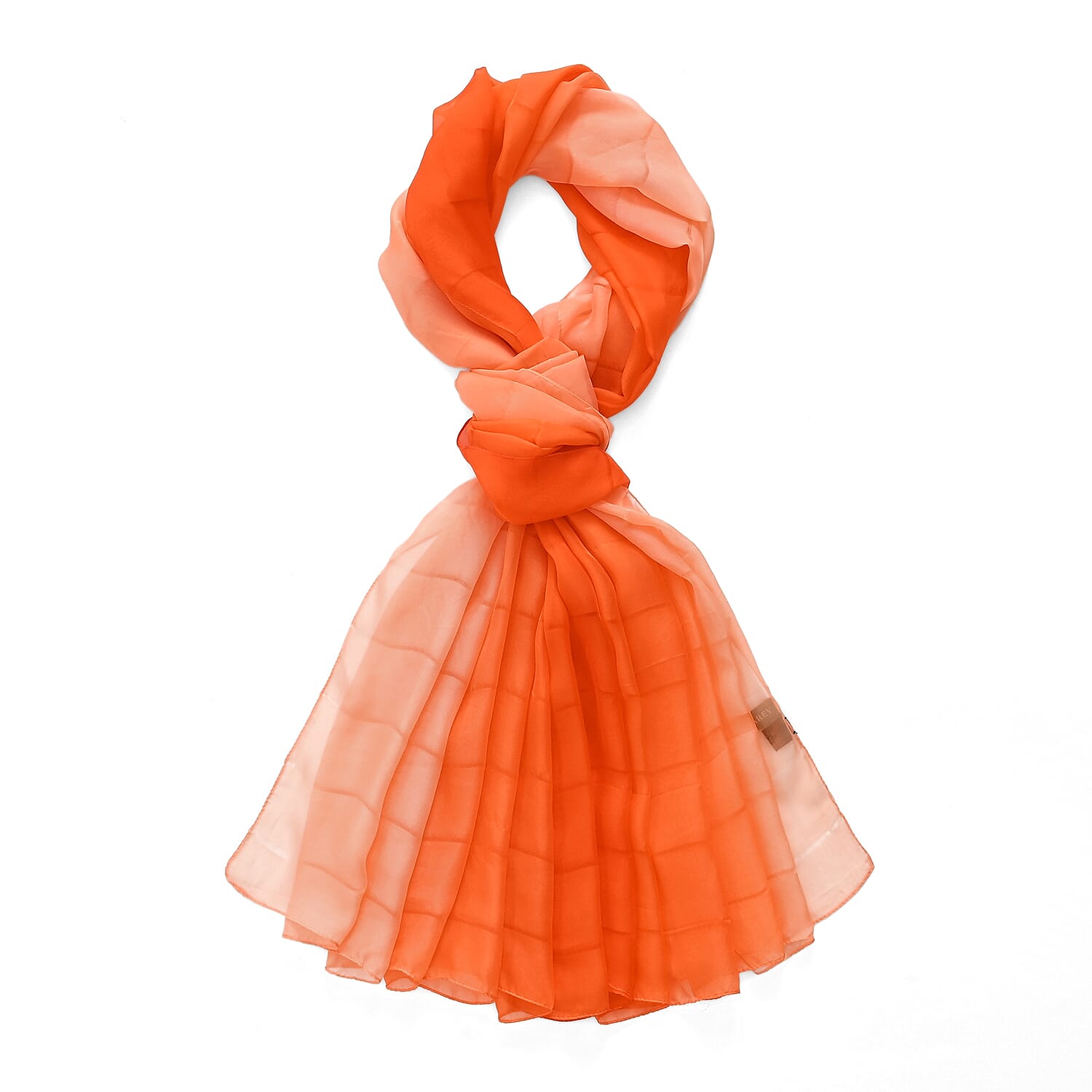La Marey 100% Mulberry Silk Orange Ombre Scarf (106 x 195cm)