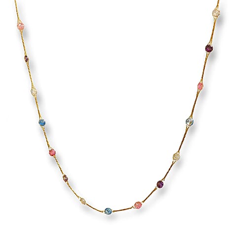 Maestro Collection - 9K Yellow Gold & Multi Colour Cubic Zirconia Necklace (Size - 20)