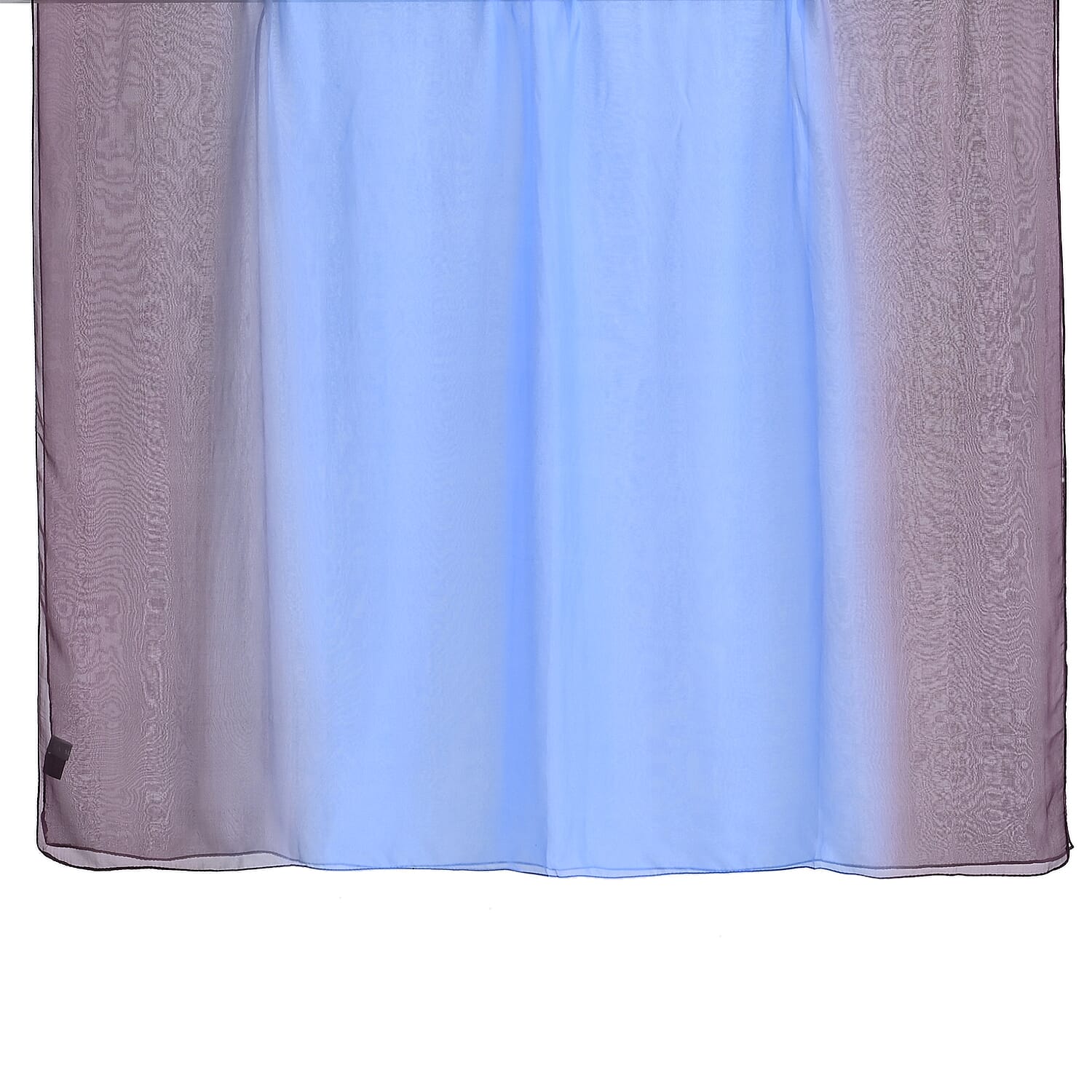 La Marey 100% Mulberry Silk Scarf (177 x 110 cm) - Light Blue & Coffee