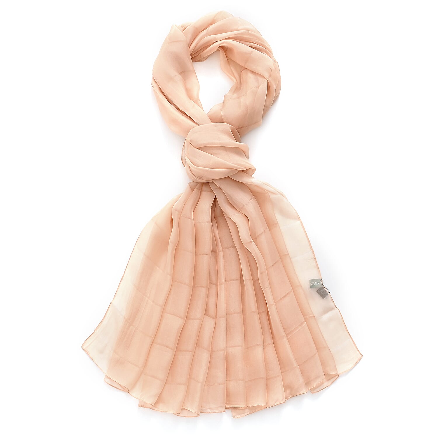 La Marey 100% Mulberry Silk Scarf (177 x 110 cm) - Beige