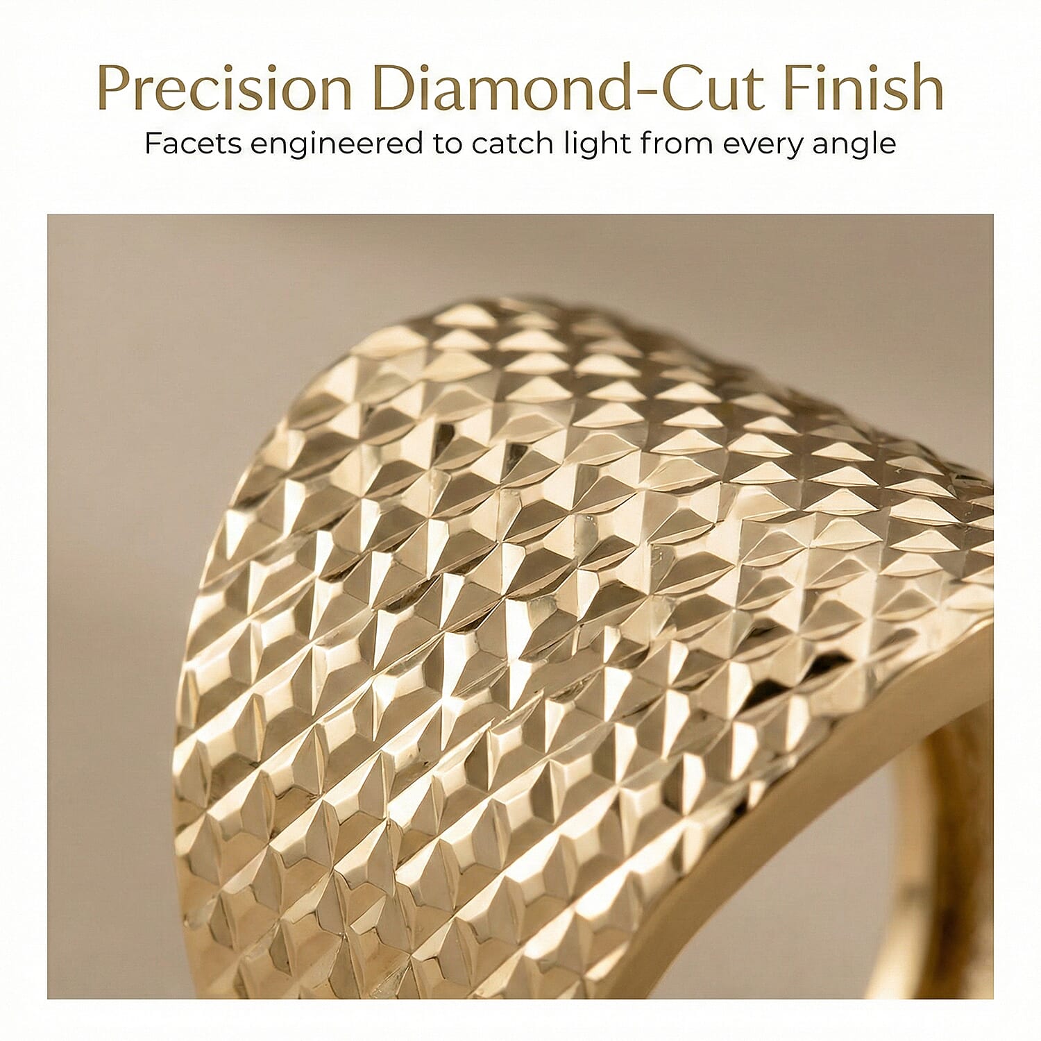 Maestro Collection - 9K Yellow Gold Diamond Cut Ring