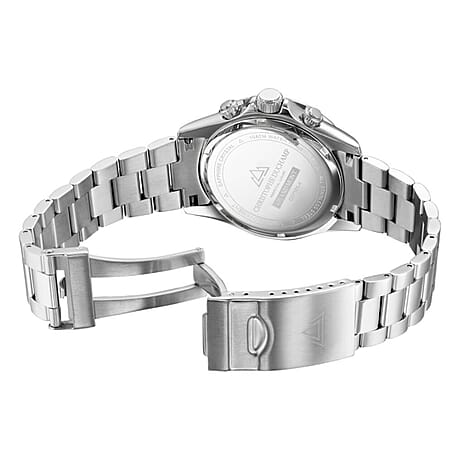 CHRISTOPHE DUCHAMP Swiss Quartz Movement Silver Dial Mens Watch with Silver Colour Stainless Steel Strap