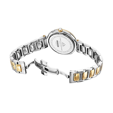 THE DEFINITION OF ELEGANCE - Christophe Duchamp Swiss Ladies Watch with mother of pearl and 6 diamond  in Stainless Steel -  White Gold