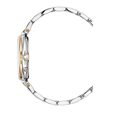 THE DEFINITION OF ELEGANCE - Christophe Duchamp Swiss Ladies Watch with mother of pearl and 6 diamond  in Stainless Steel -  White Gold