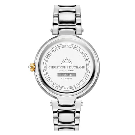 THE DEFINITION OF ELEGANCE - Christophe Duchamp Swiss Ladies Watch with mother of pearl and 6 diamond  in Stainless Steel -  White Gold