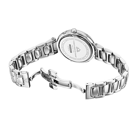 CHRISTOPHE DUCHAMP Swiss Quartz Movement White Dial Ladies Watch with Silver Colour Stainless Steel Strap