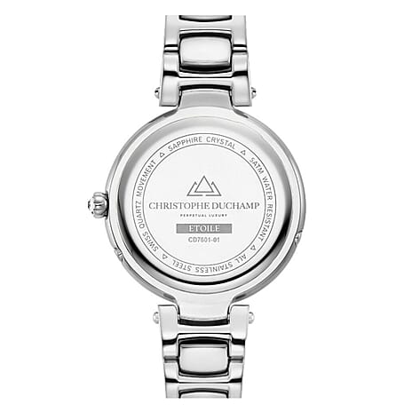 CHRISTOPHE DUCHAMP Swiss Quartz Movement White Dial Ladies Watch with Silver Colour Stainless Steel Strap