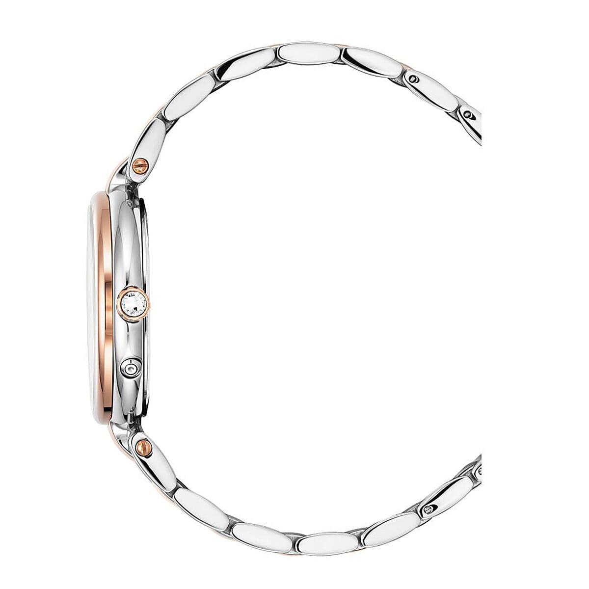 THE DEFINITION OF ELEGANCE - Christophe Duchamp Swiss Ladies Watch with mother of pearl and 6 diamond  in Stainless Steel - Blue Gold