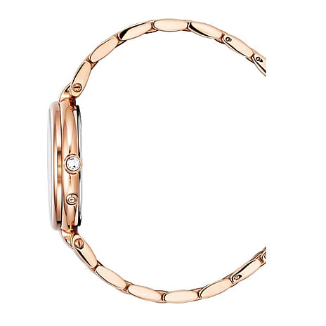 CHRISTOPHE DUCHAMP Swiss Quartz Movement White - Rose Dial Ladies Watch with Silver Colour Stainless Steel Strap