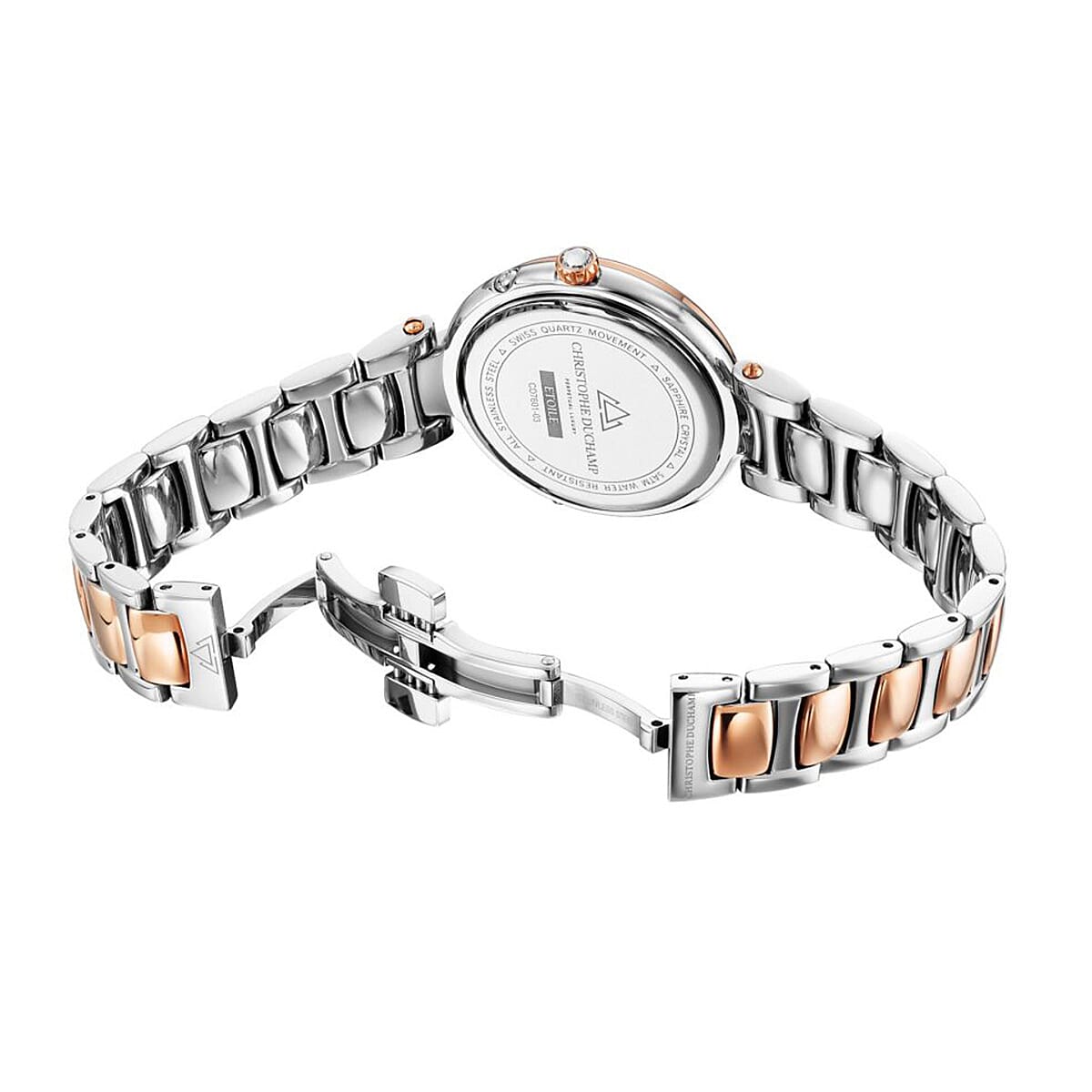 CHRISTOPHE DUCHAMP Swiss Quartz Movement Green Dial Ladies Watch with Silver Colour Stainless Steel Strap