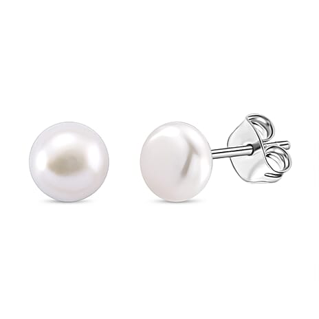 White Fresh Water Pearl Earrings with Push Backs