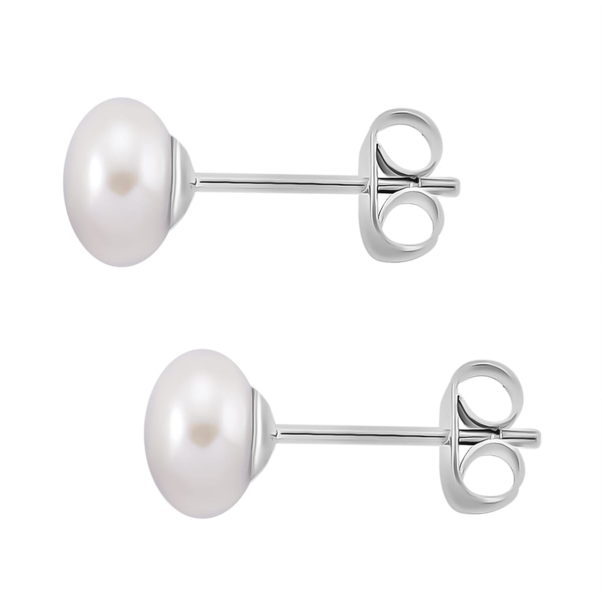 White Fresh Water Pearl Earrings with Push Backs
