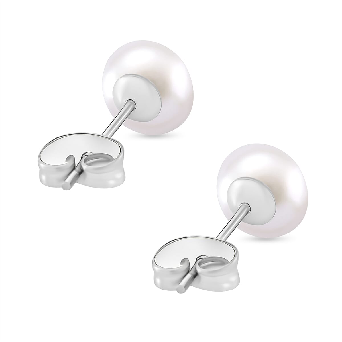 White Fresh Water Pearl Earrings with Push Backs