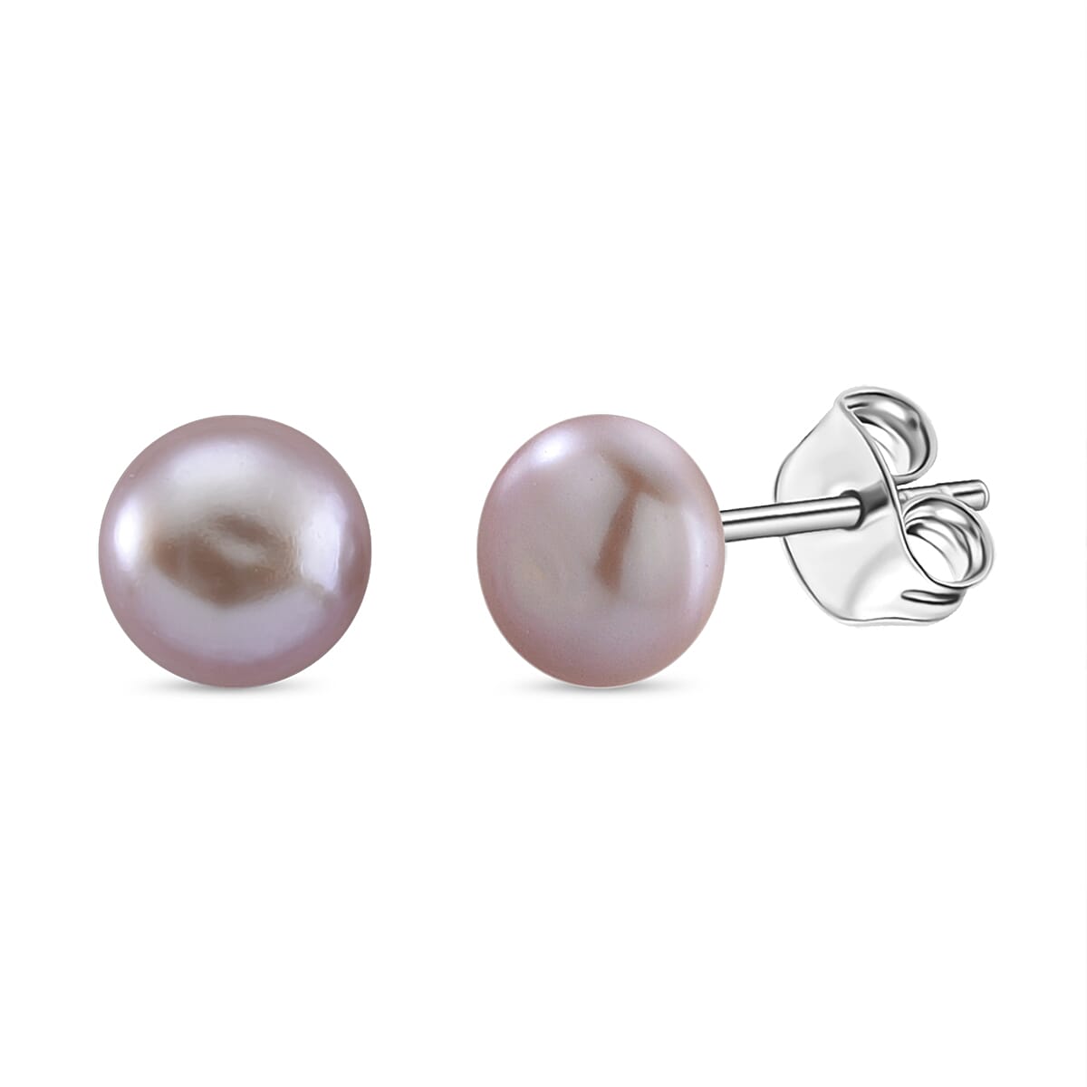 Purple Fresh Water Pearl Earrings with Push Backs