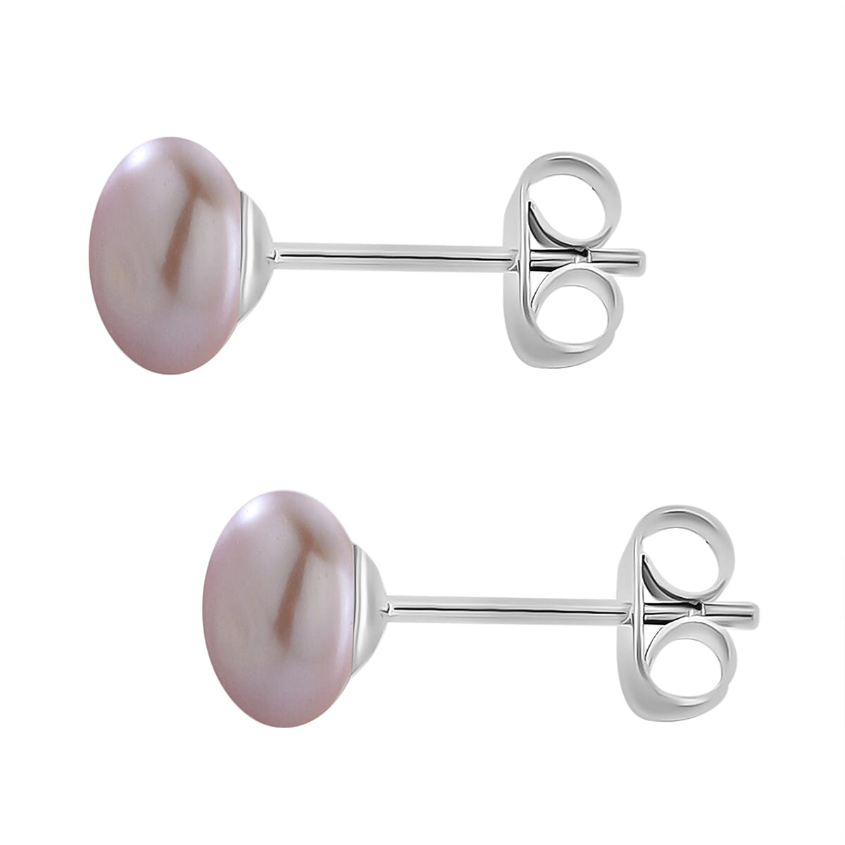 Purple Fresh Water Pearl Earrings with Push Backs