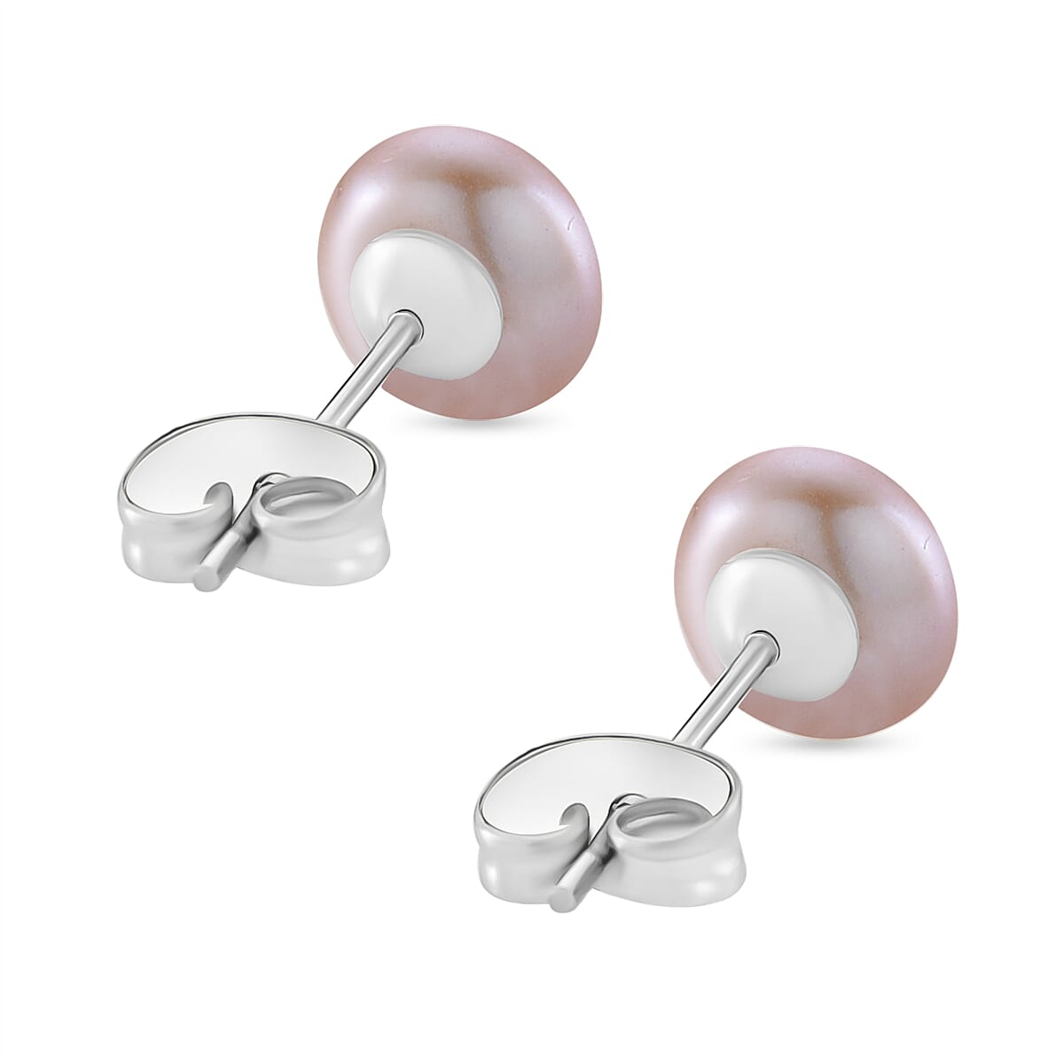 Purple Fresh Water Pearl Earrings with Push Backs