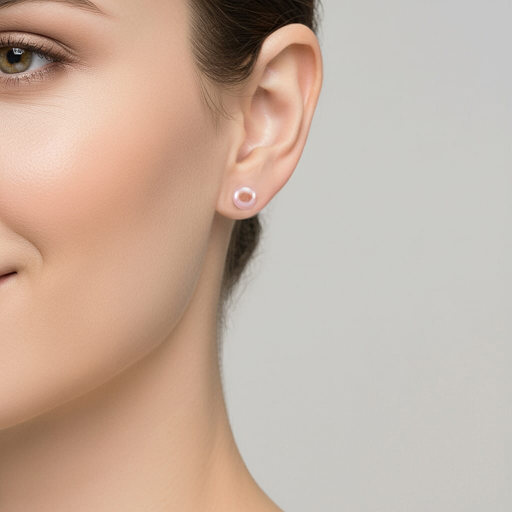 Peach Fresh Water Pearl Earrings with Push Backs