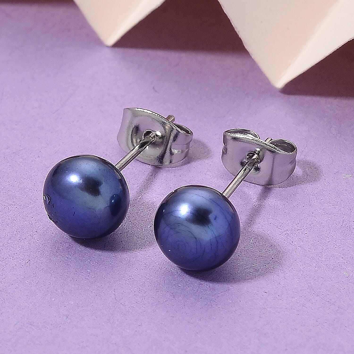 Peacock Fresh Water Pearl Earrings with Push Backs
