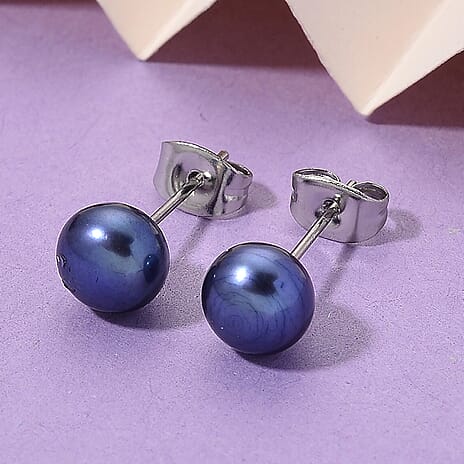 Peacock Fresh Water Pearl Earrings with Push Backs
